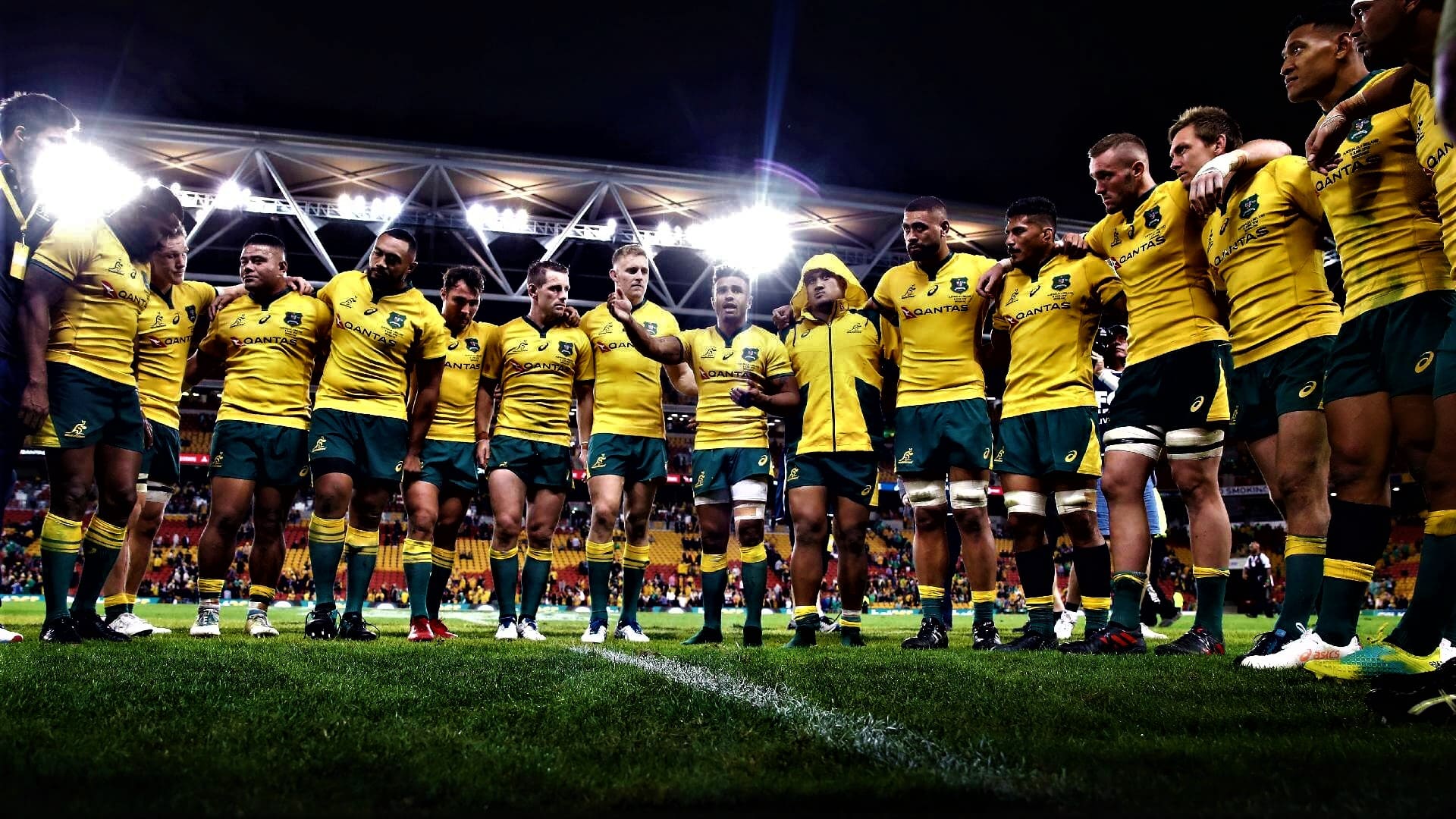 los wallabies cantando el himno